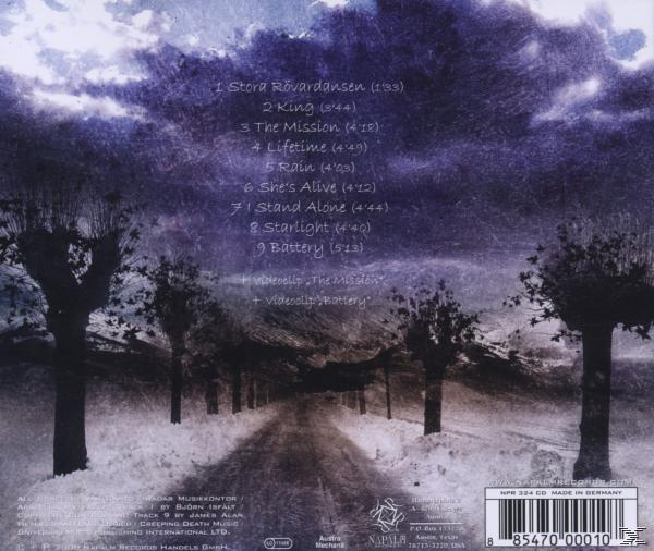 Album borítója. Út havas tájon, fákkal mindkét oldalon. A szöveg felsorolja a dalcímeket és a vonalkódot.