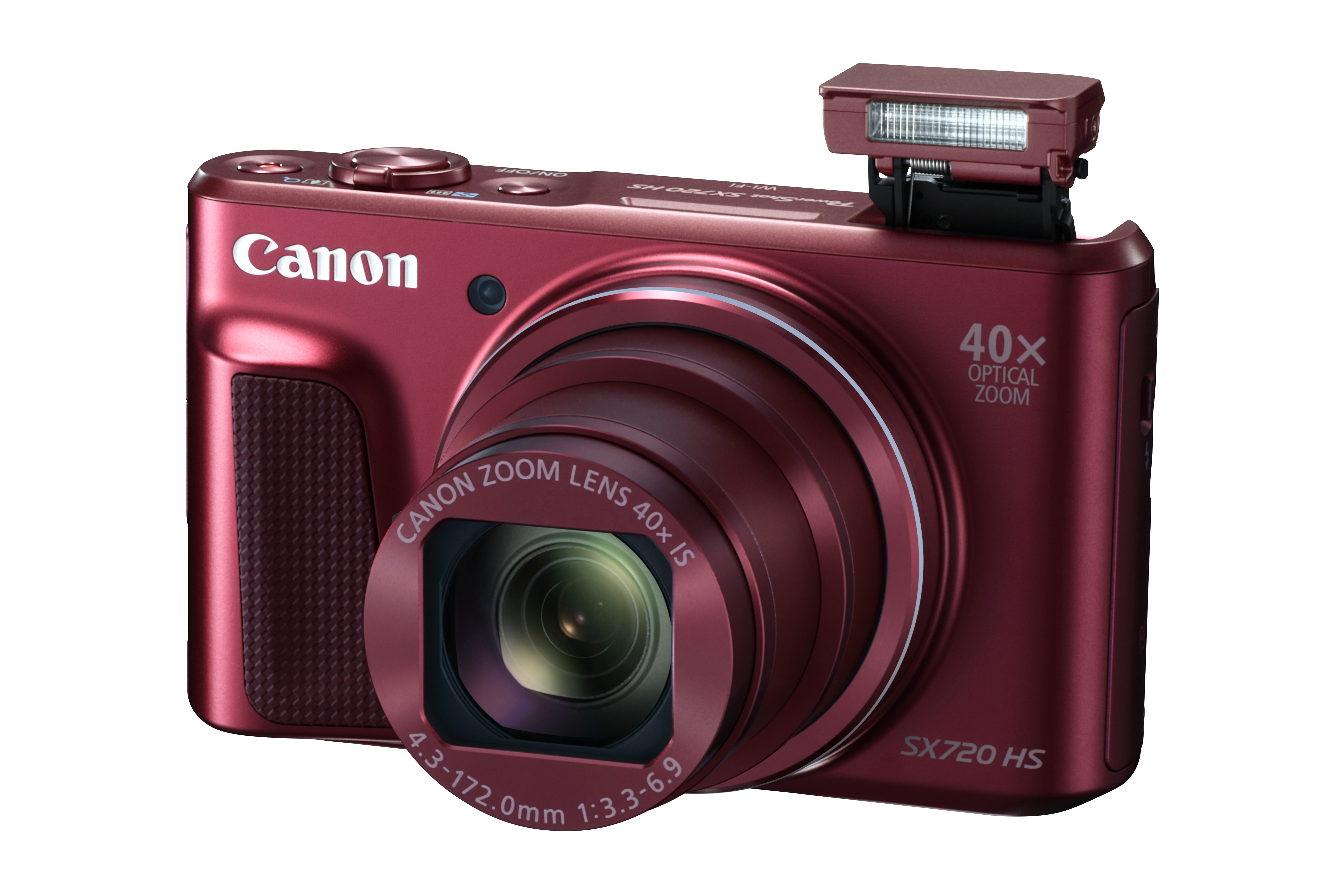 CANON PowerShot SX720 HS Kompaktkamera Rot, 40x opt. Zoom, sRGB Farbwiedergabe LCD, WLAN