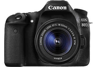 CANON EOS 80D+18-55MM/F3.5-5.6 IS STM - Spiegelreflexkamera Schwarz