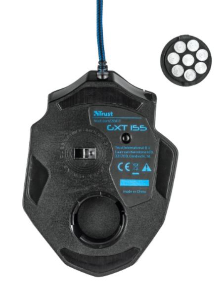 TRUST GXT 155 Gaming Maus, Schwarz/Blau