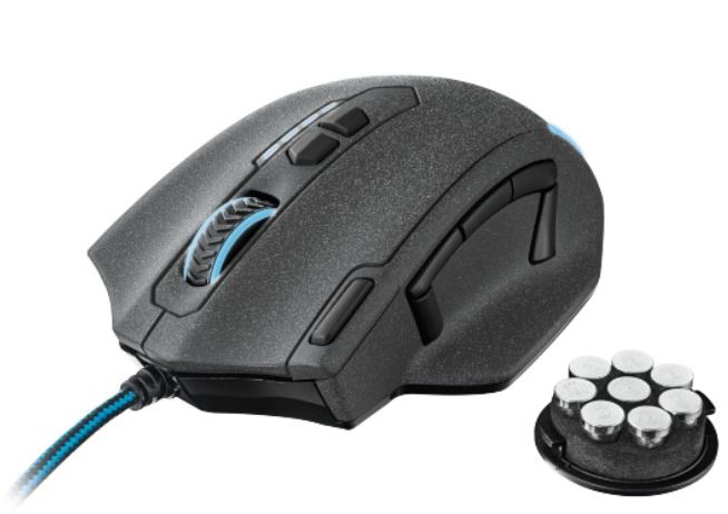TRUST GXT 155 Gaming Maus, Schwarz/Blau