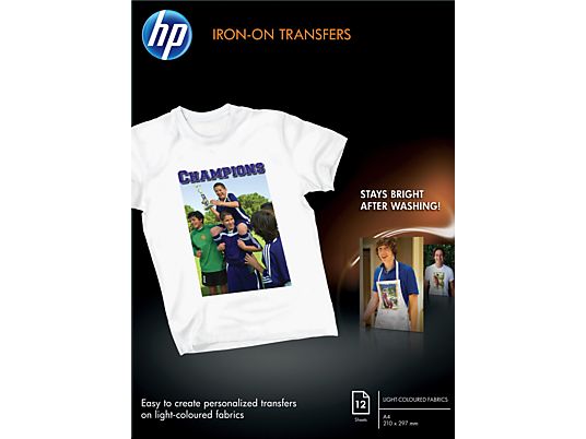 HP Transferpapier zum Aufbügeln - 12 Blatt/A4/210 x 297 mm -  (Weiss)