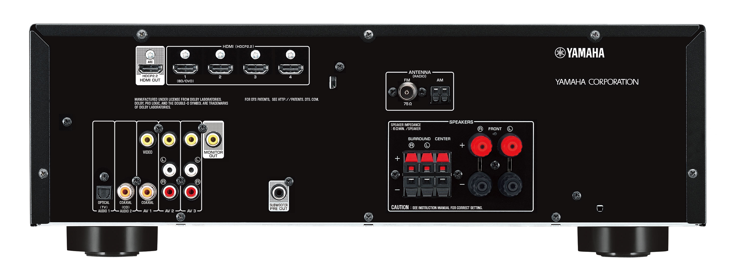 YAMAHA RX-V381 AV-Receiver (5.1 Kanäle, 100 Watt pro Kanal, Schwarz)