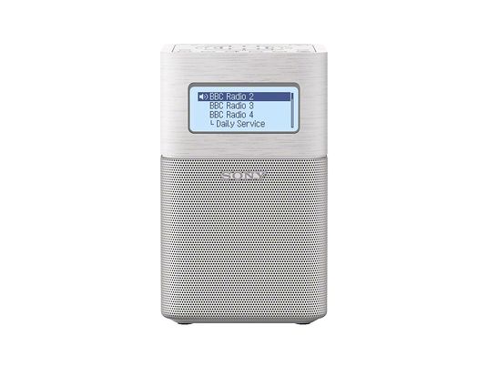 SONY XDR-V1BTDW - Tragbares Uhrenradio mit Bluetooth (DAB+, FM, Weiss)
