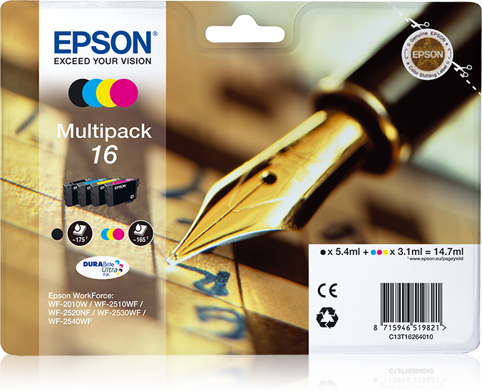 EPSON T1626 Multipack 3-kleuren DURABrite Ultra Ink