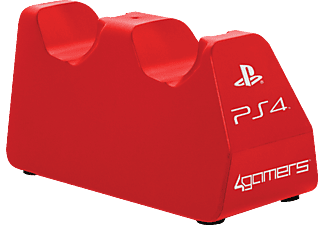 4GAMERS Twin Play 'n' Charge, rouge - Dual Charge 'n' Stand (Rouge)