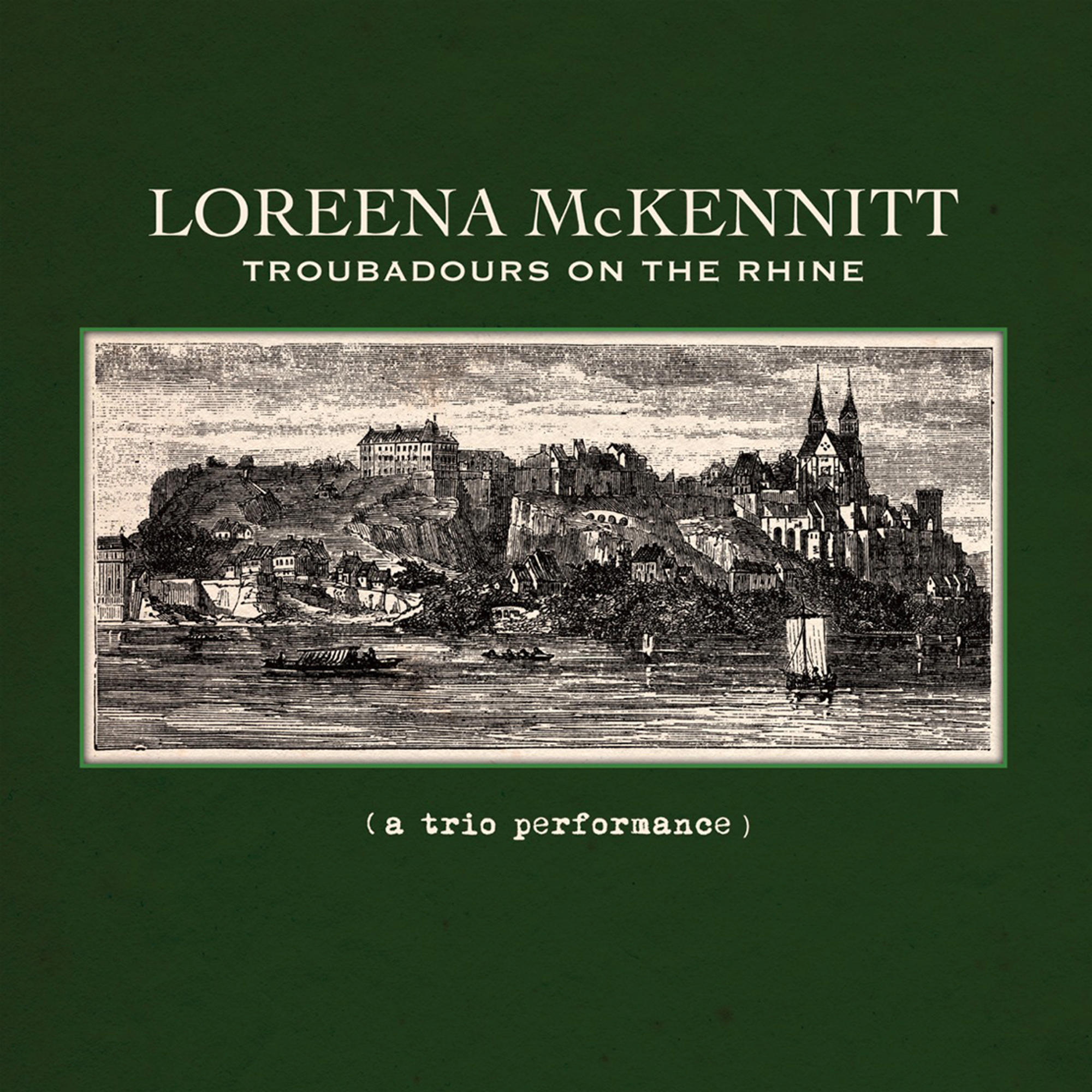 Albumcover mit einer Zeichnung einer Stadt am Fluss und dem Text 'Loreena McKennitt'.