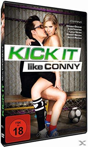 DVD-Cover mit einem Mann, der eine Frau küsst. Der Titel lautet 'Kick It Like Conny'.