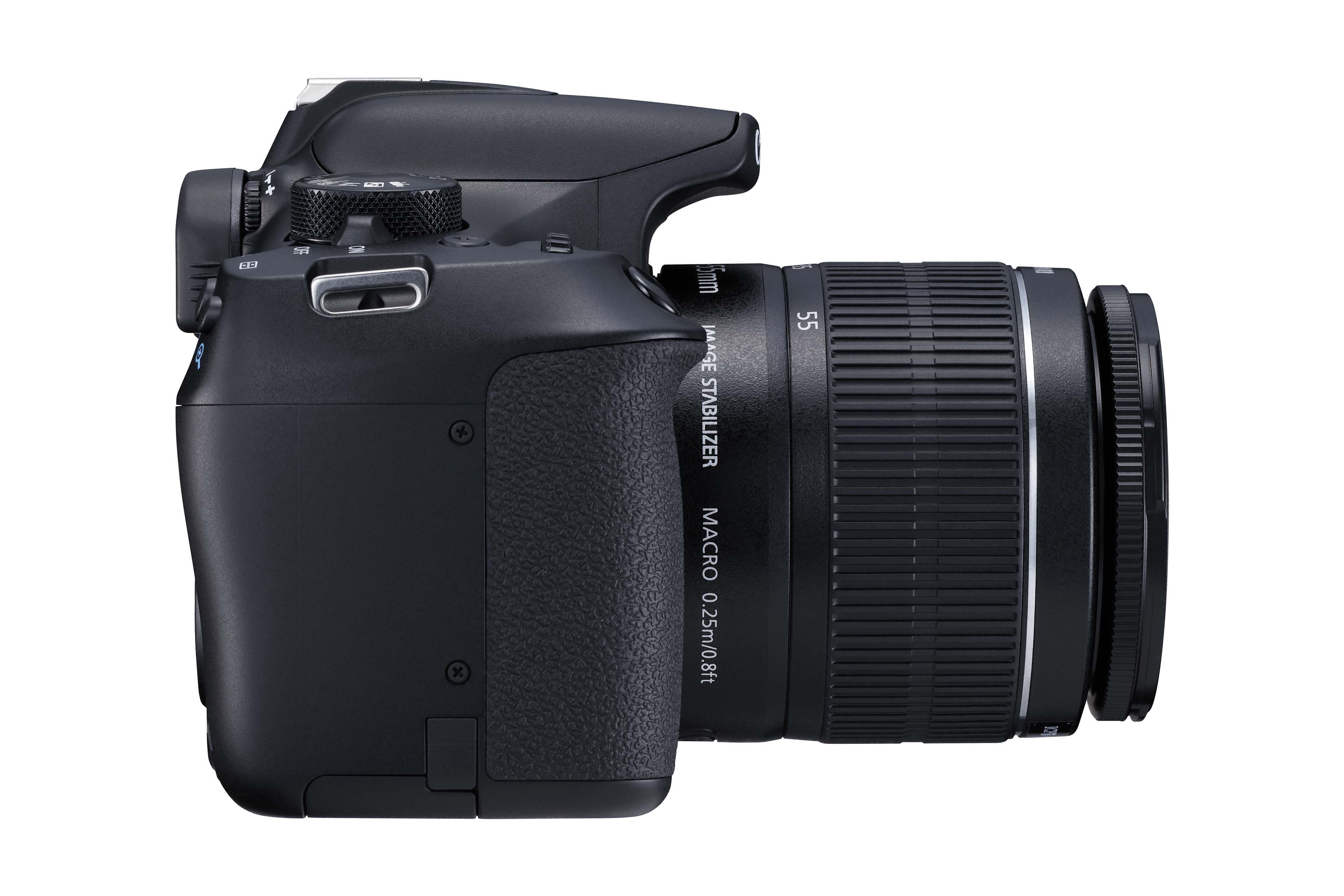 CANON EOS 1300D + 18-55MM IS II Spiegelreflexkamera, 18 Megapixel, 18-55 mm Objektiv (IS II), WLAN, Schwarz