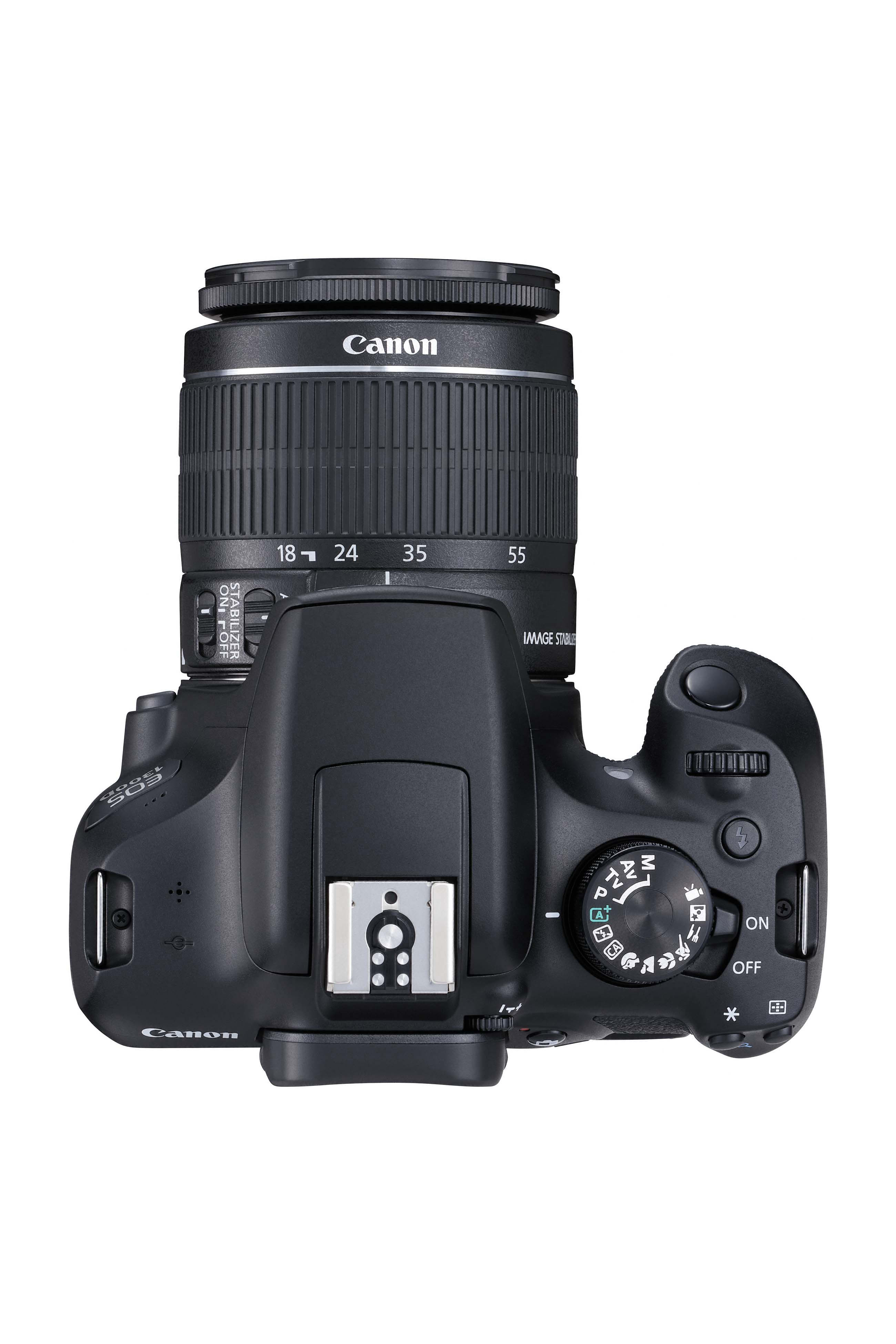 CANON EOS 1300D + 18-55MM IS II Spiegelreflexkamera, 18 Megapixel, 18-55 mm Objektiv (IS II), WLAN, Schwarz