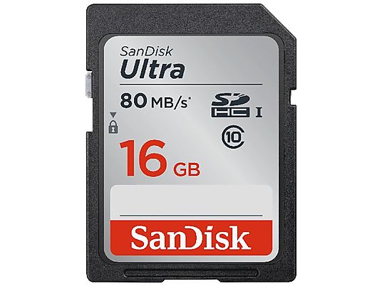 SANDISK Ultra, SDHC Speicherkarte, 16 GB, 80 MB/s