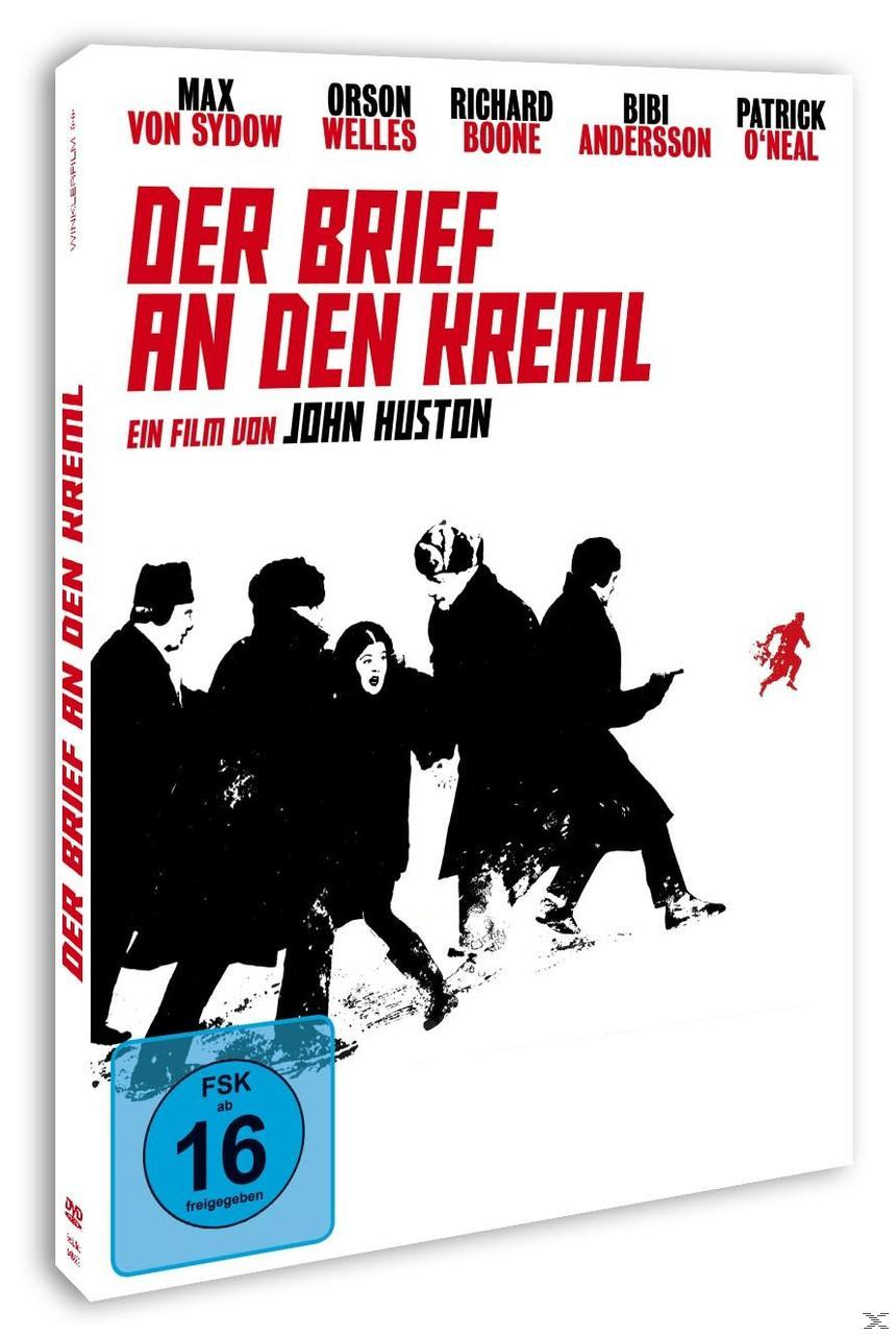 Filmplakat für "Der Brief an den Kreml". Schwarz-rotes Design mit Schauspielernamen.