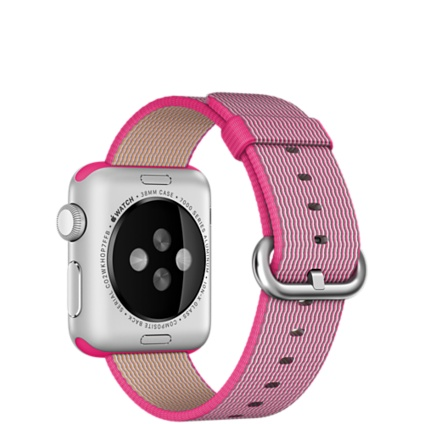 APPLE Watch 38 mm MMF32FD/A Smart Watch Aluminium/Nylon, 130-200 mm, Pink