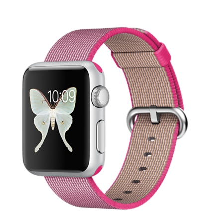 APPLE Watch 38 mm MMF32FD/A Smart Watch Aluminium/Nylon, 130-200 mm, Pink