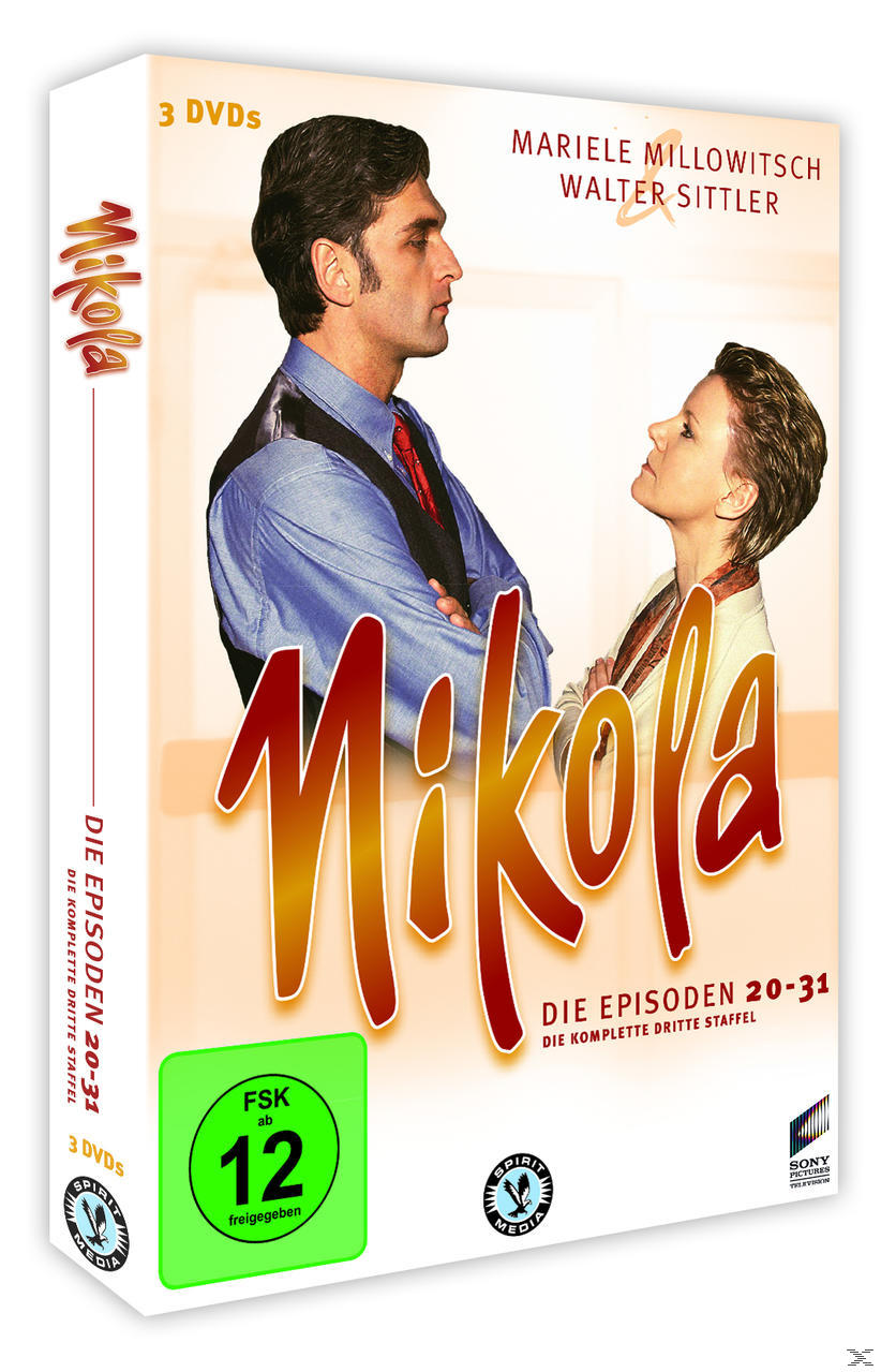 DVD-Box-Set von 'Nikola', mit zwei Personen auf dem Cover. Grüne Altersfreigabe und Text auf Deutsch.