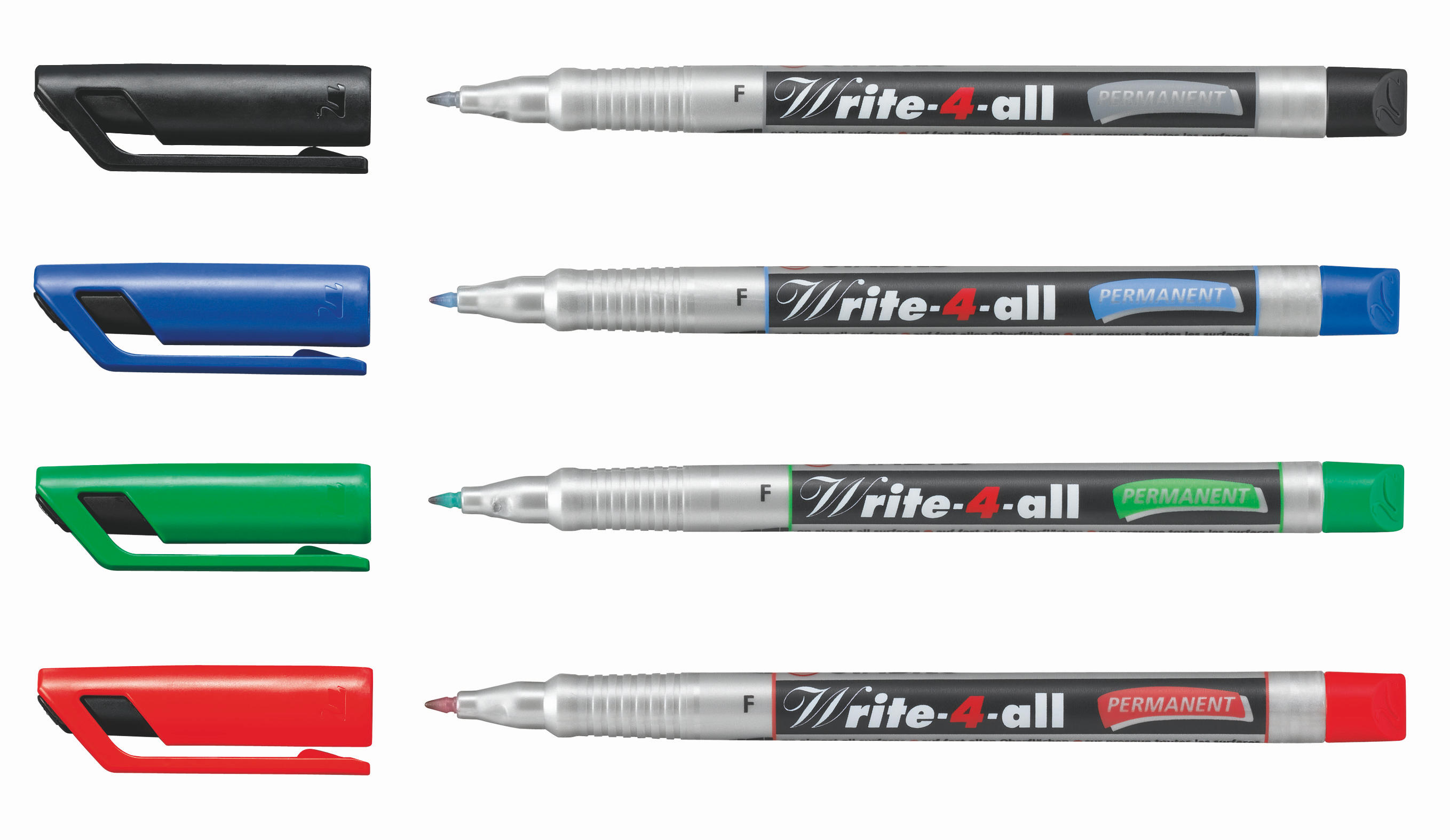 STABILO Write -4-all Permanent-Marker Blau/Schwarz/Grün/Rot