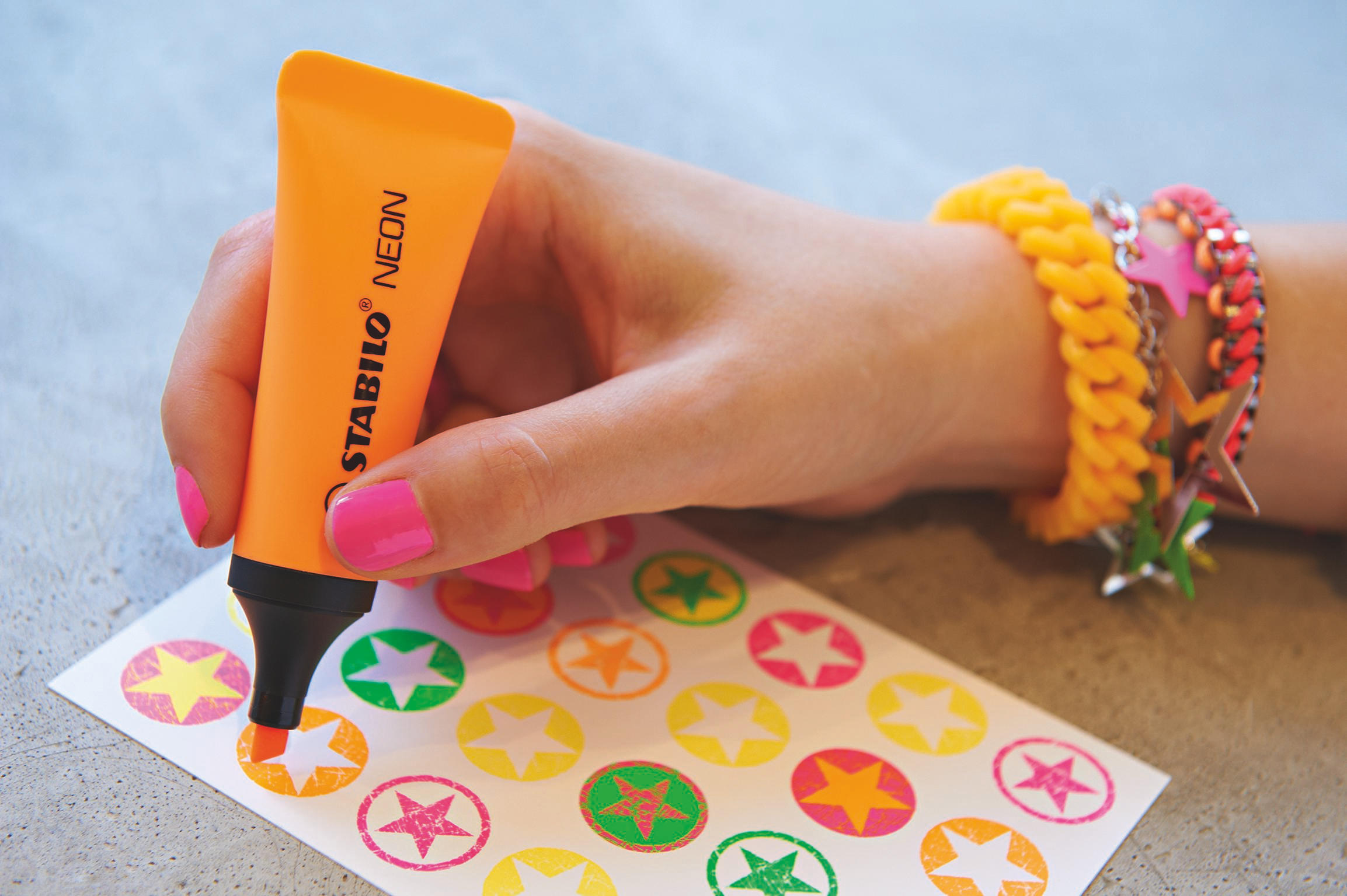 STABILO NEON - 3er Pack Textmarker Gelb/Orange/Grün