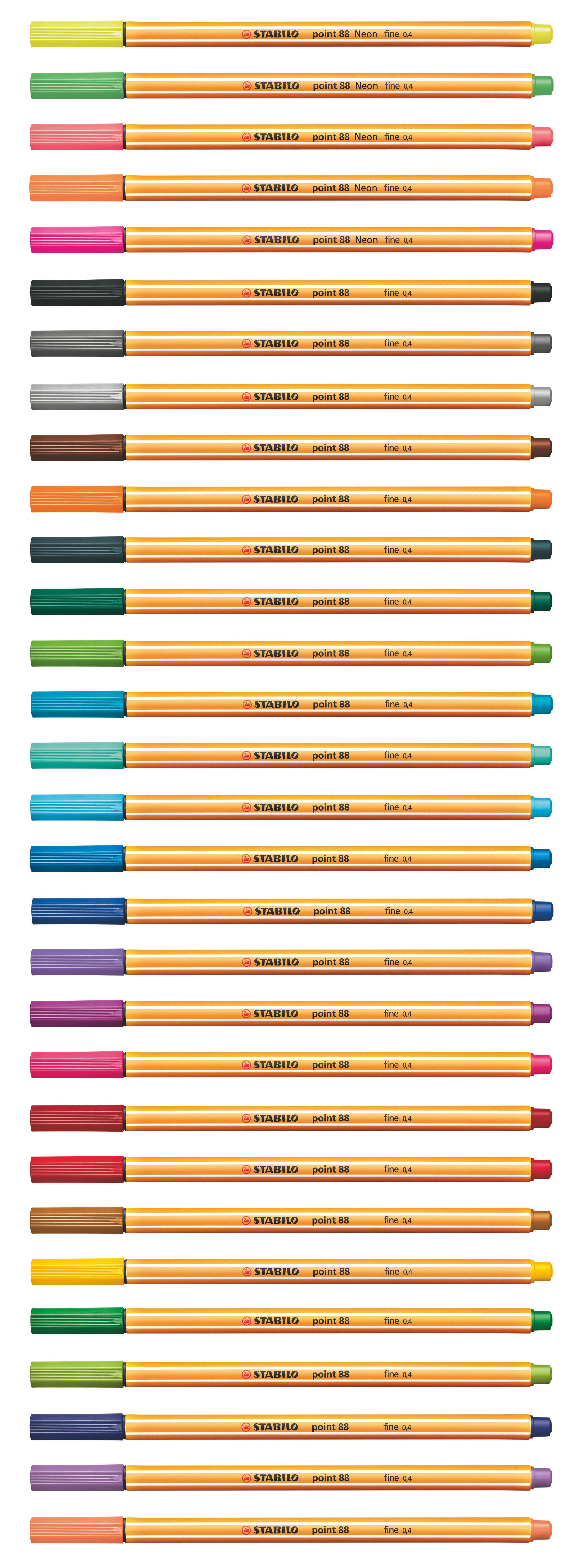 STABILO Point 88 Fineliner Bunt (30 Farben)