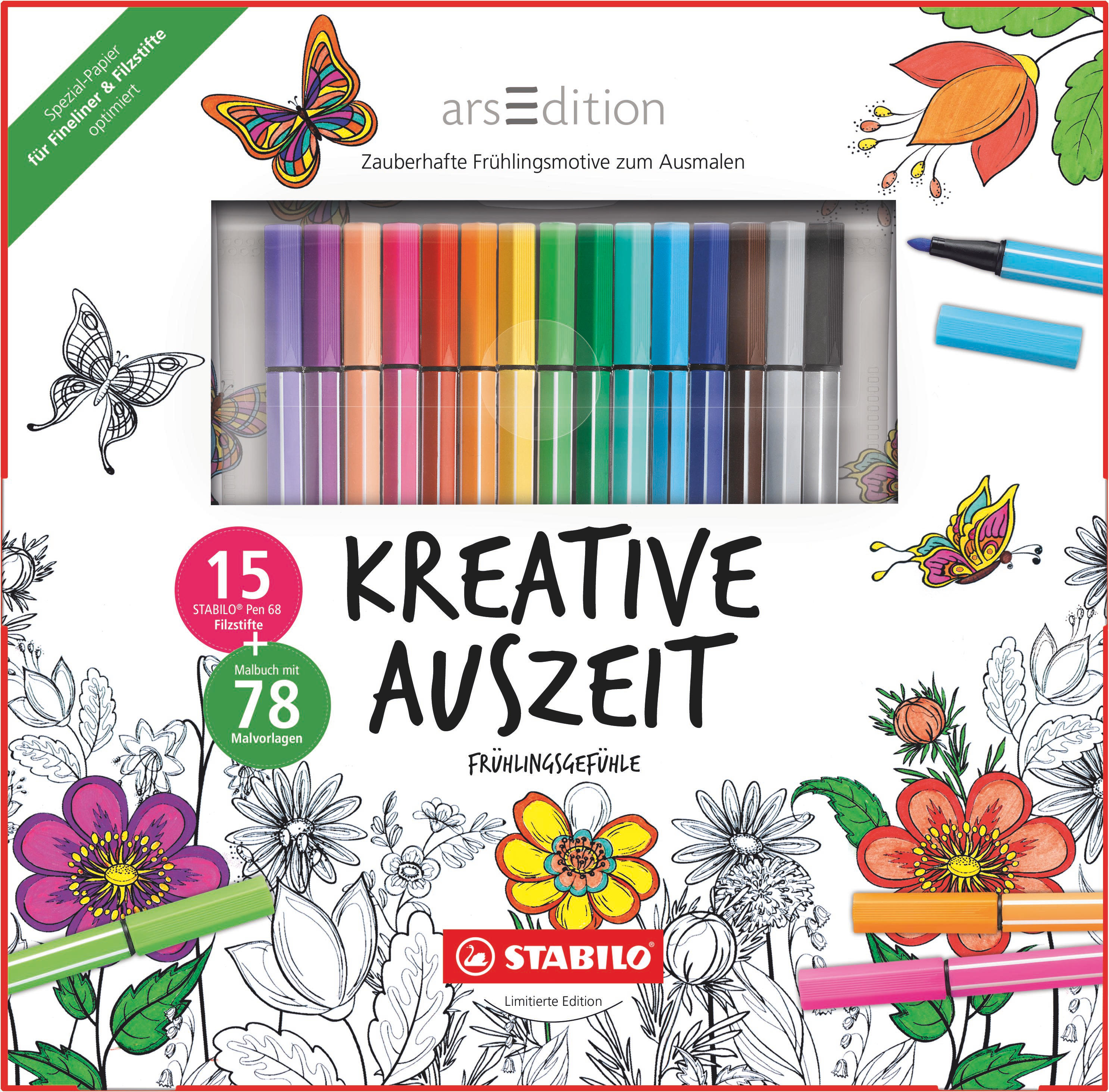 STABILO Kreative Auszeit Malbuch Bunt (15 Farben)