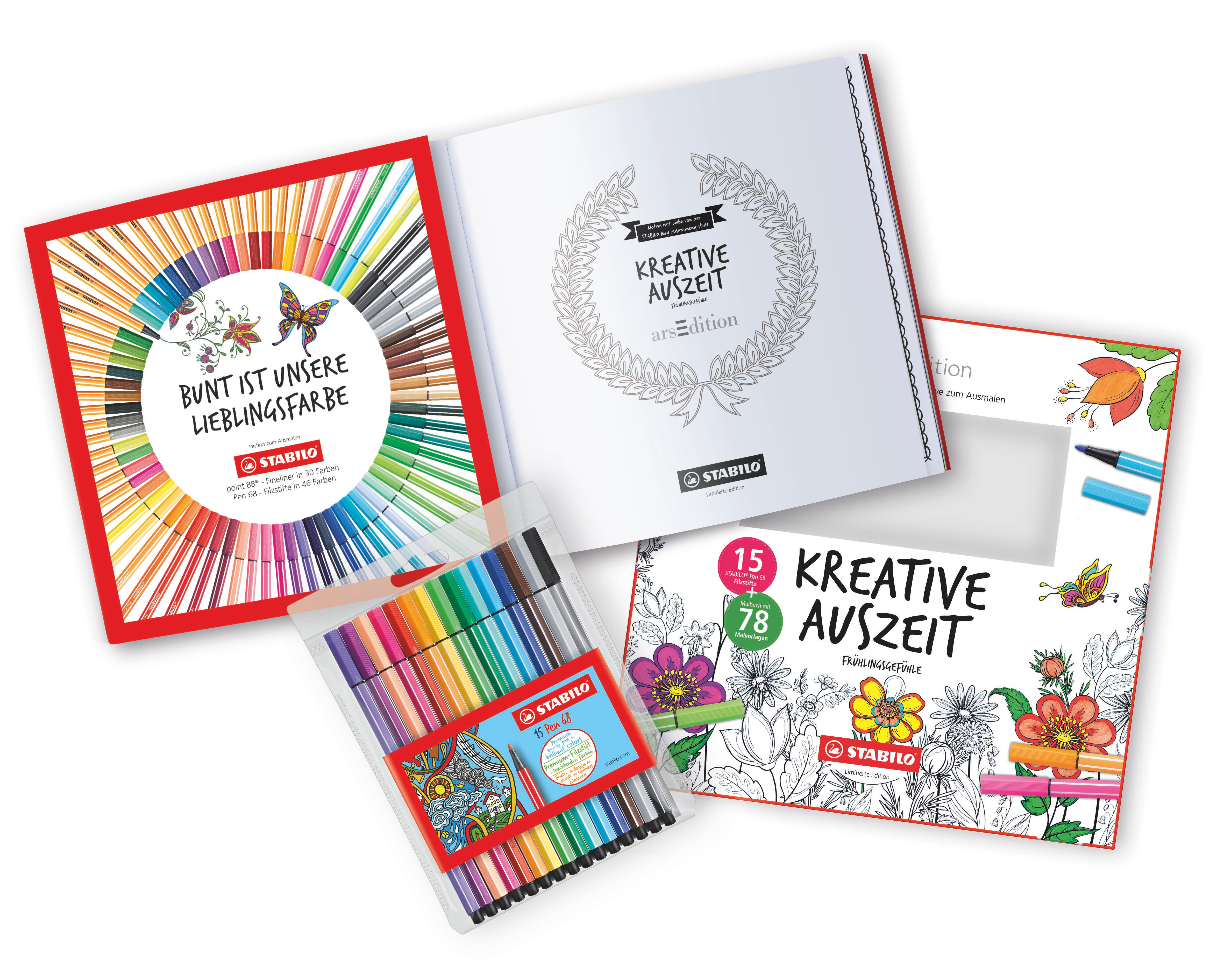STABILO Kreative Auszeit Malbuch Bunt (15 Farben)