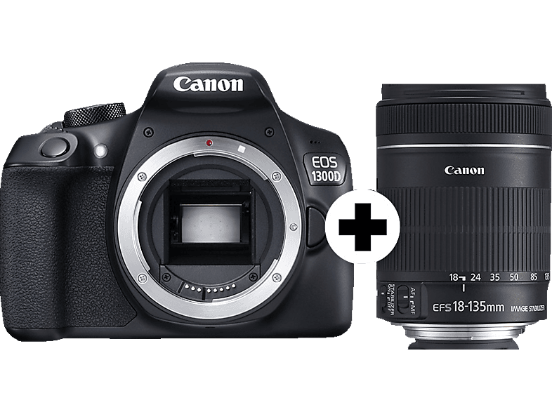 CANON EOS 1300 D + 18-135MM IS II Spiegelreflexkamera, 18 Megapixel, 18 ...