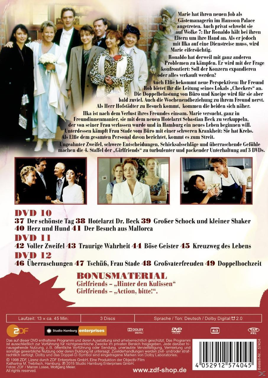 DVD-Cover für 'Girlfriends'. Enthält Fotos der Darsteller und Text auf Deutsch zur TV-Serie.