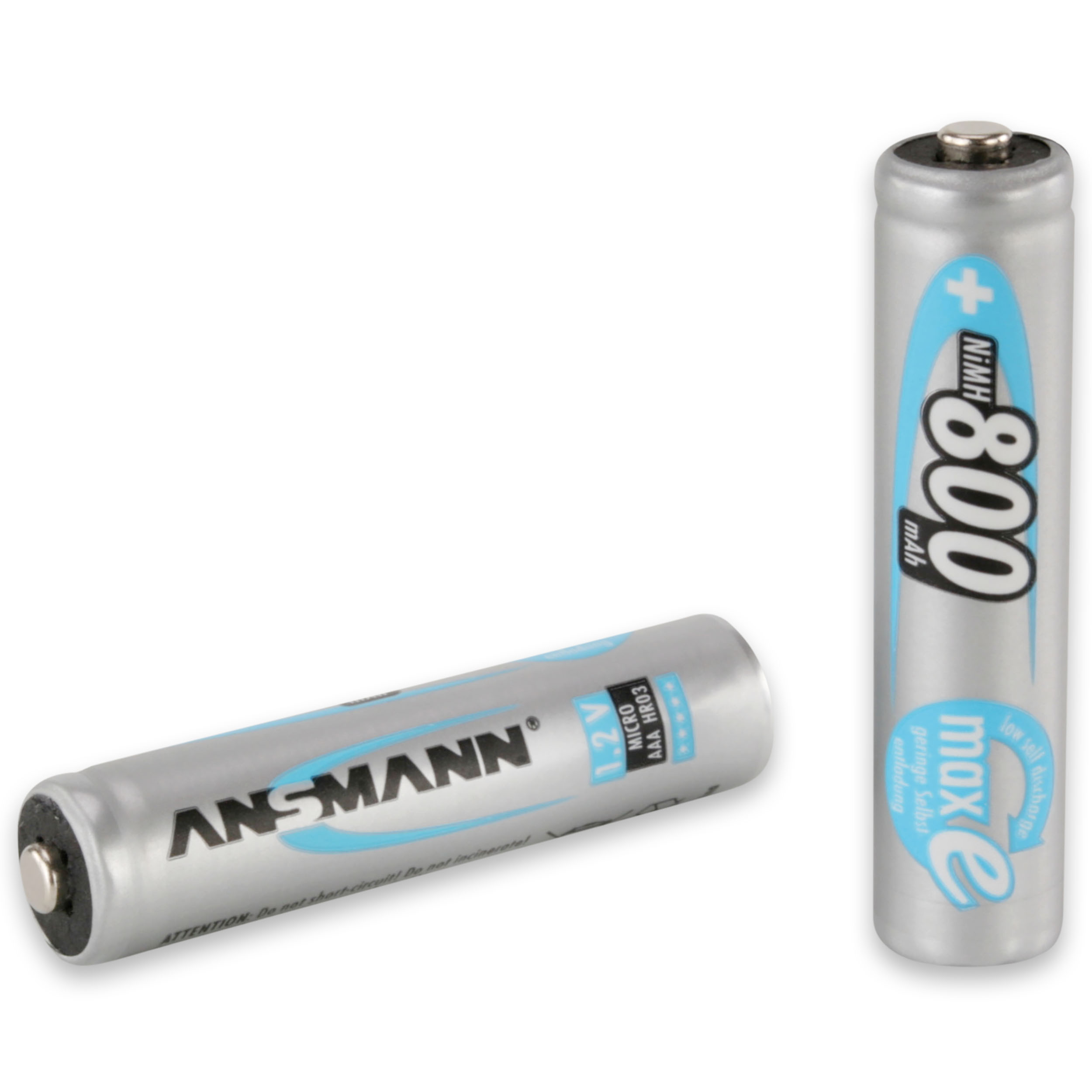 ANSMANN 5030982 Micro 800 Batterie NiMH Stück 800mAh 1.2 Volt, Akku AAA maxE (wiederaufladbar), mAh Ni-MH, 2