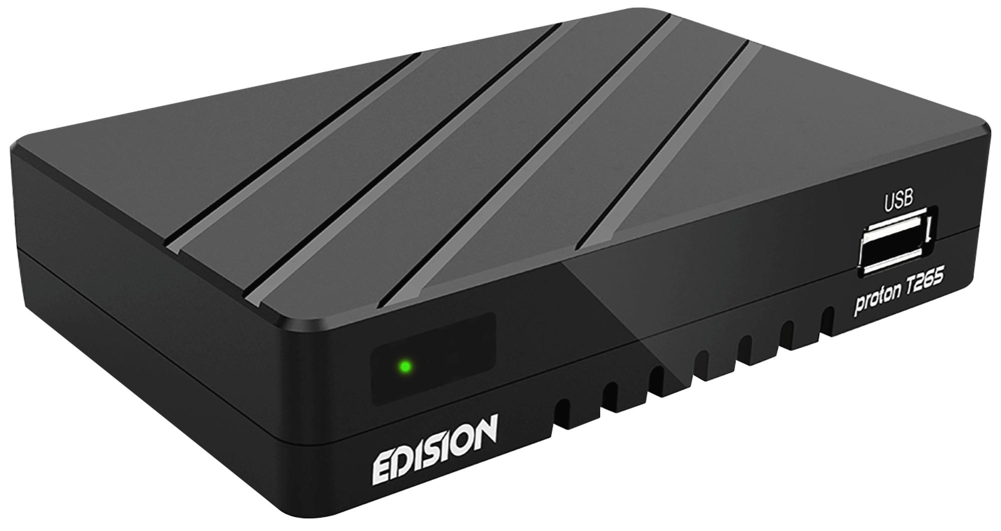EDISION T265 PROTON DVB-T2 HD Receiver (HDTV, DVB-T2 HD, DVB-C, DVB-C2, Schwarz)