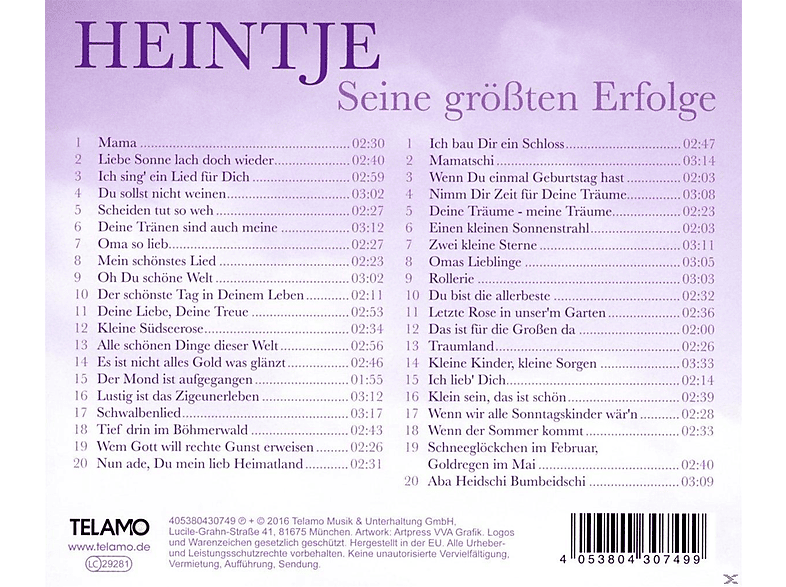 Thumbnail - Heintje - Seine Größten Erfolge (CD)