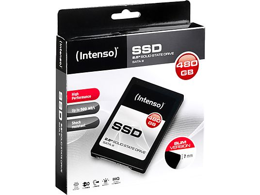 INTENSO 2.5" SSD SATA III HIGH - Disque dur (SSD, 480 GB, Noir)