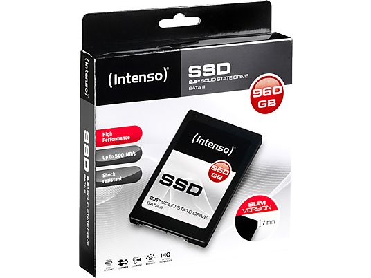 INTENSO 2.5" SSD SATA III HIGH - Disque dur (SSD, 960 GB, Noir)