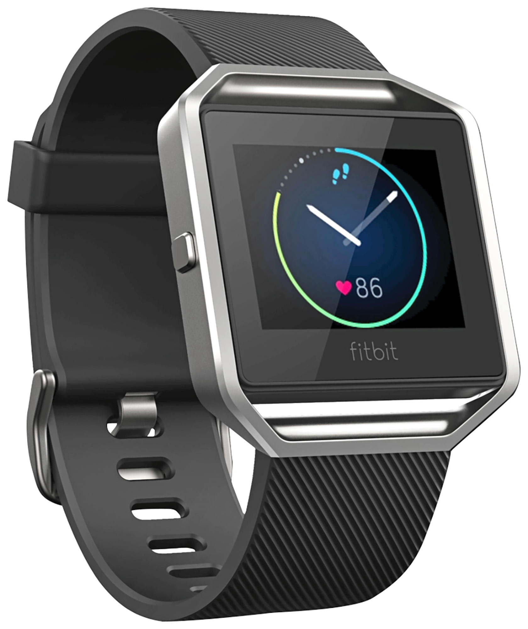 FITBIT Blaze Fitness Watch Elastomer, 170-205 mm, Schwarz/Silber