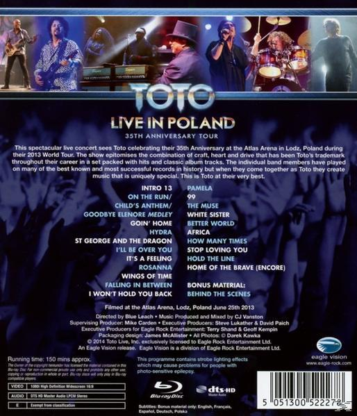 Rückseite der DVD, Konzert, Band auf der Bühne, Titelliste und Credits.