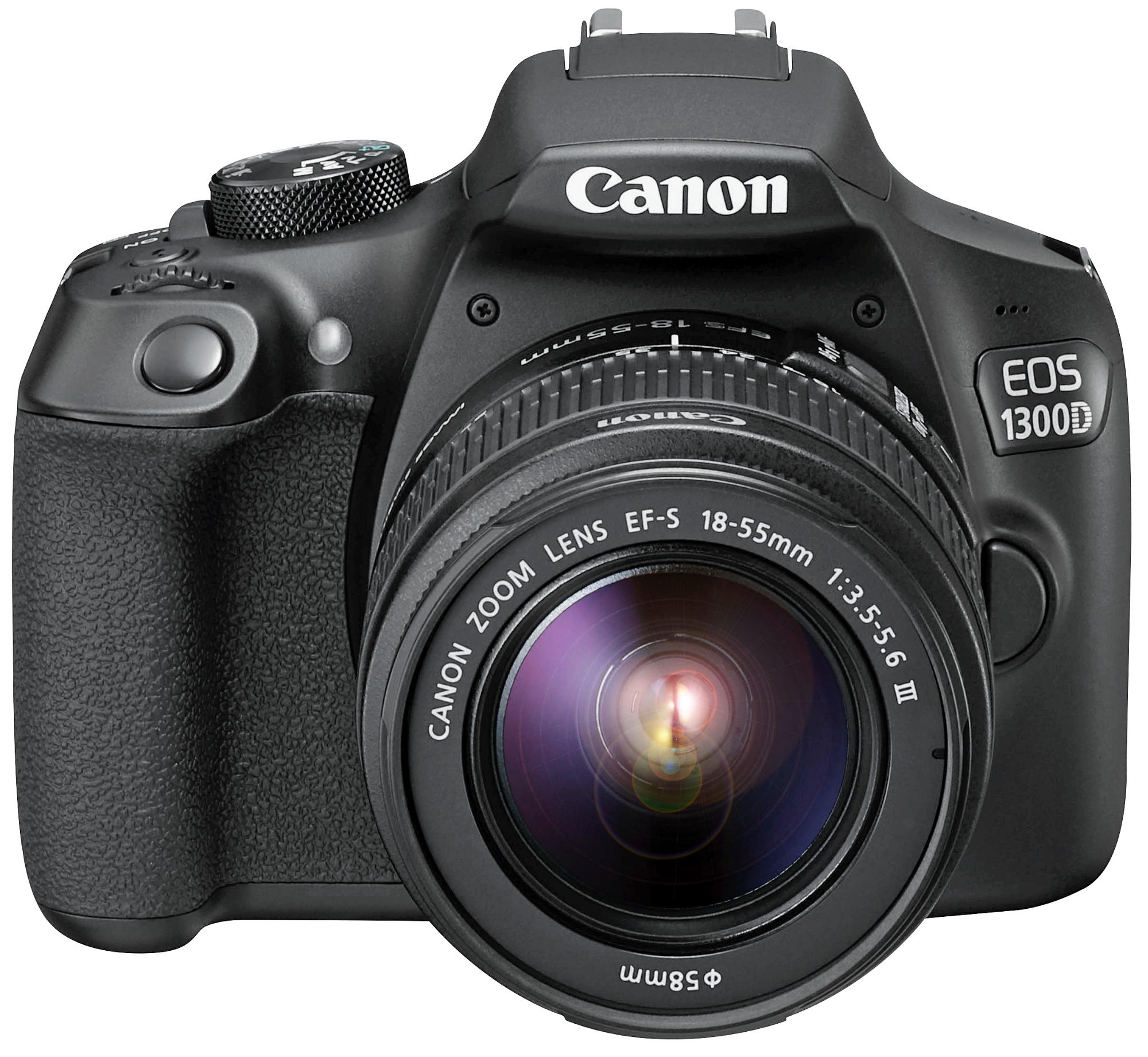 CANON EOS 1300D Kit Spiegelreflexkamera, 18 Megapixel, 18-55 mm Objektiv (DC, EF-S), WLAN, Schwarz