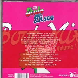 CD-Cover mit rosa Hintergrund. Enthält Titel und ein Bild einer grünen, weißen und roten Form.