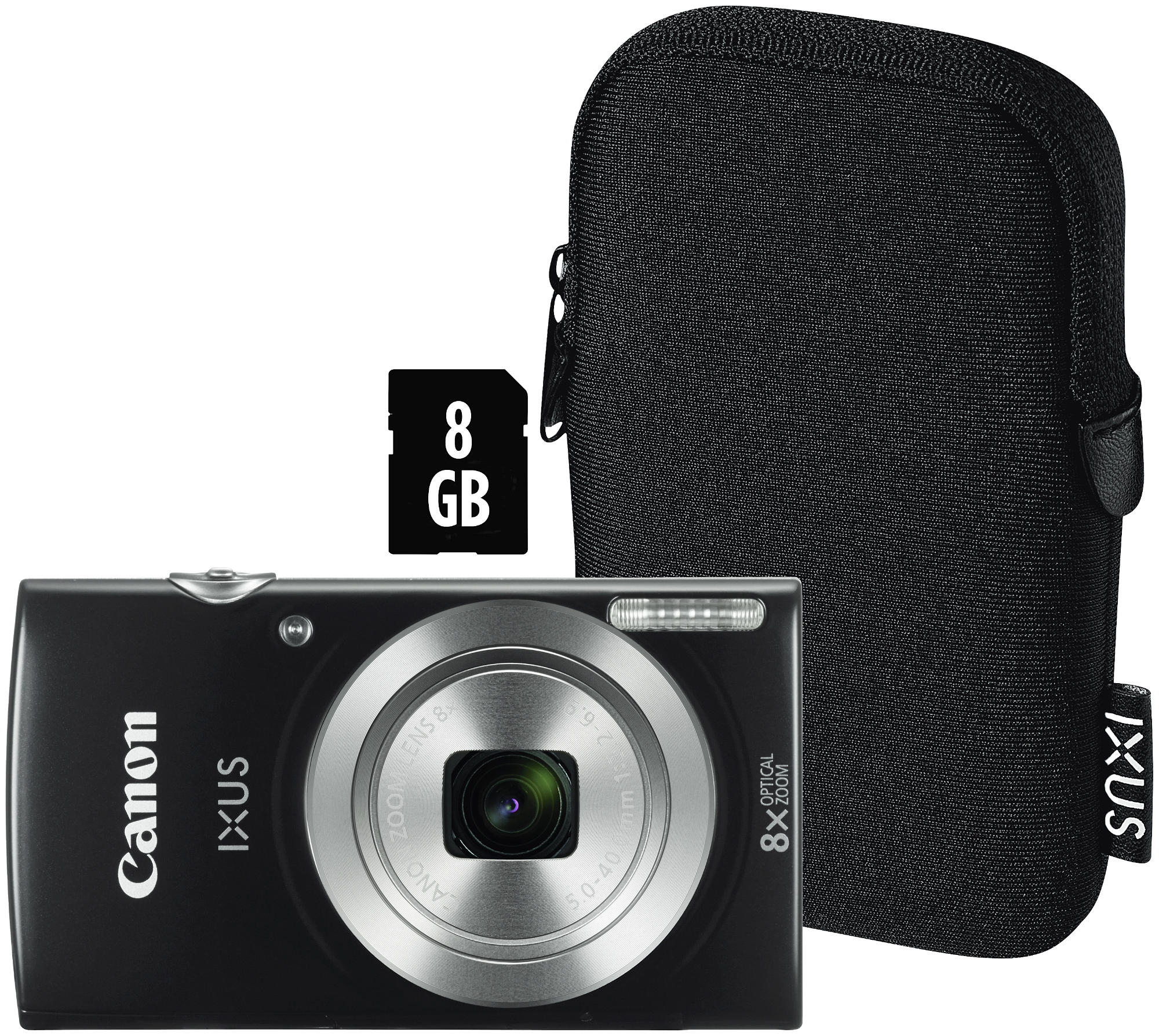 CANON Ixus 177 fekete digitális fényképezőgép + neoprén tok + 8GB SD kártya