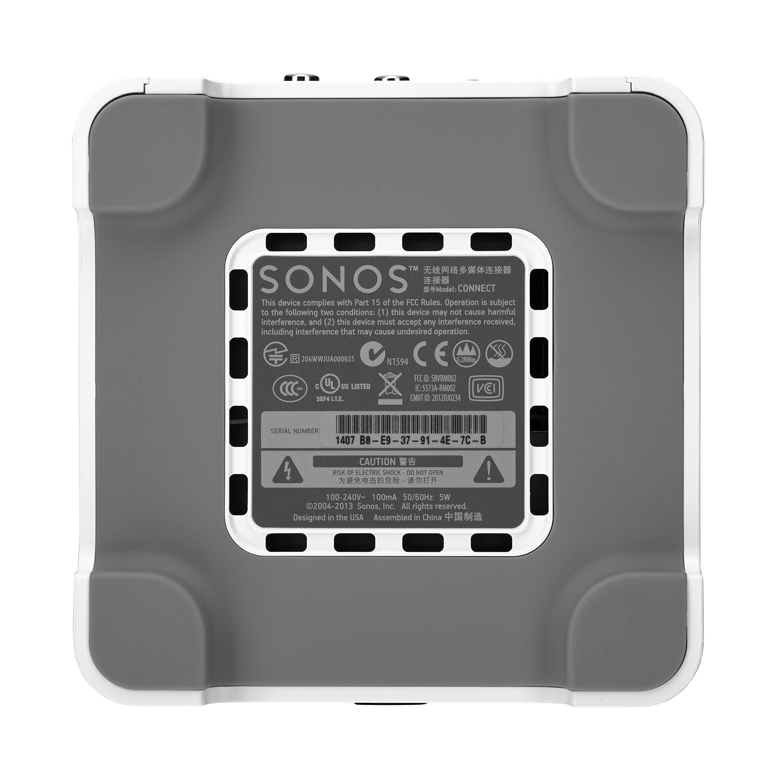 SONOS CONNECT Musikstreaming über WLAN für herkömmliches Audio-Equipment Streaming Lautsprecher App-steuerbar, Weiß