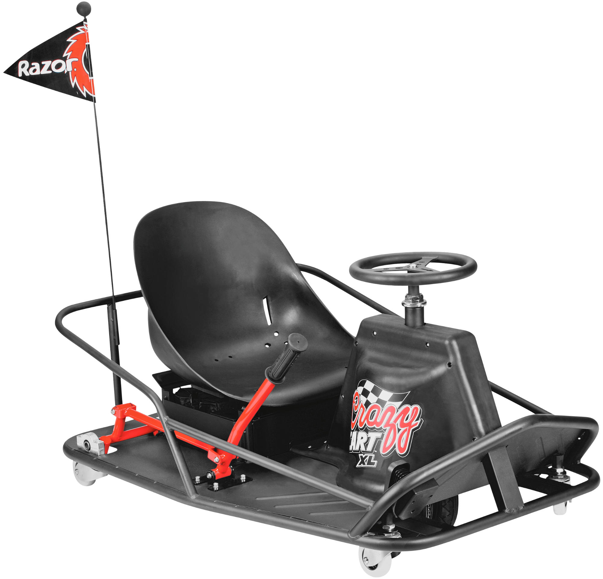 Kart eléctrico - Razor Crazy Cart, velocidad máxima 19 km/h, color rojo y negro