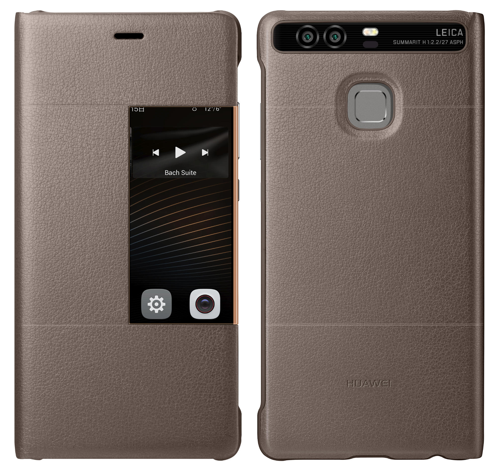 HUAWEI 51991511 Cover, Flip P9, View, Braun Huawei