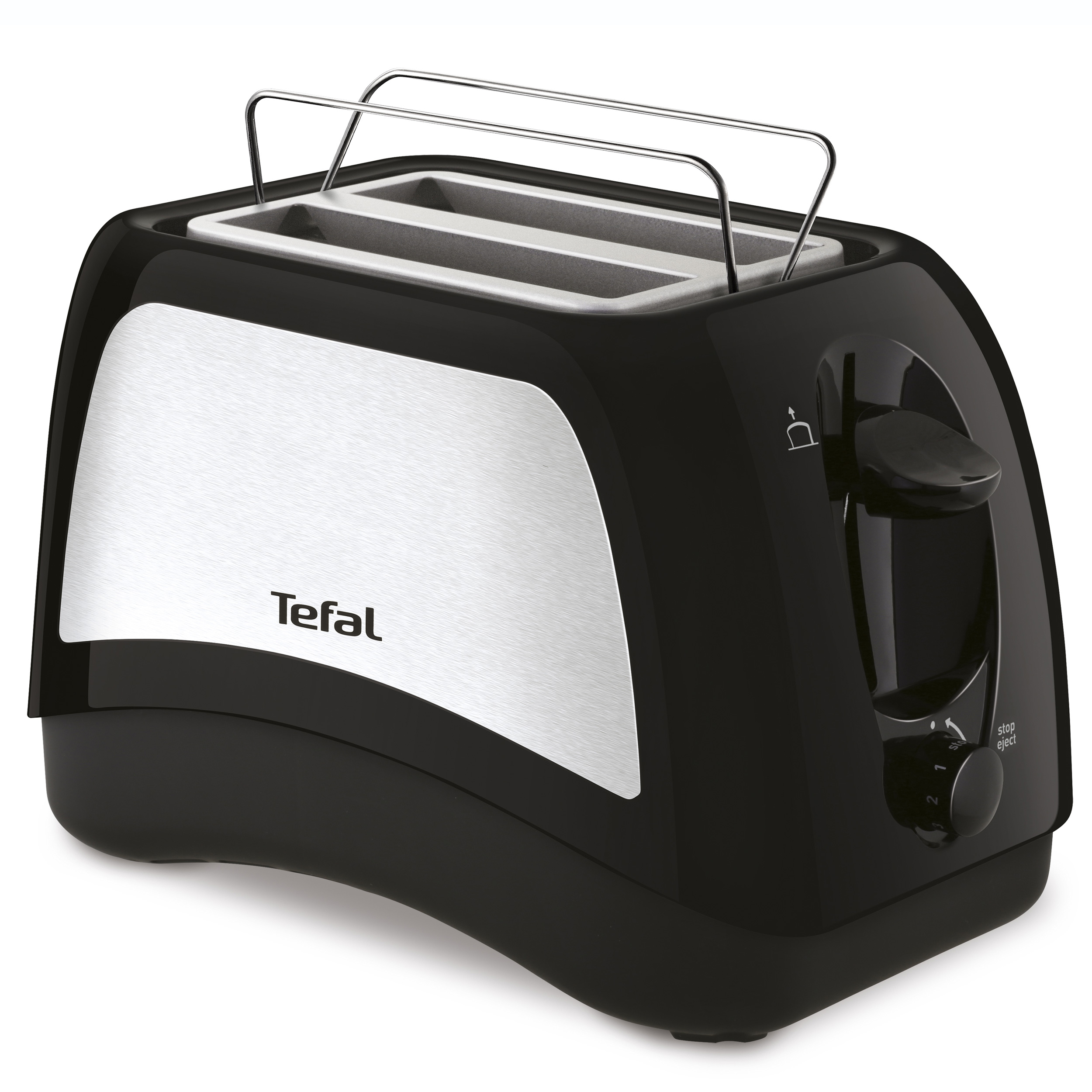 TEFAL TT131D Delfini Plus Toaster Schwarz/Edelstahl (850 Watt, Schlitze: 2)