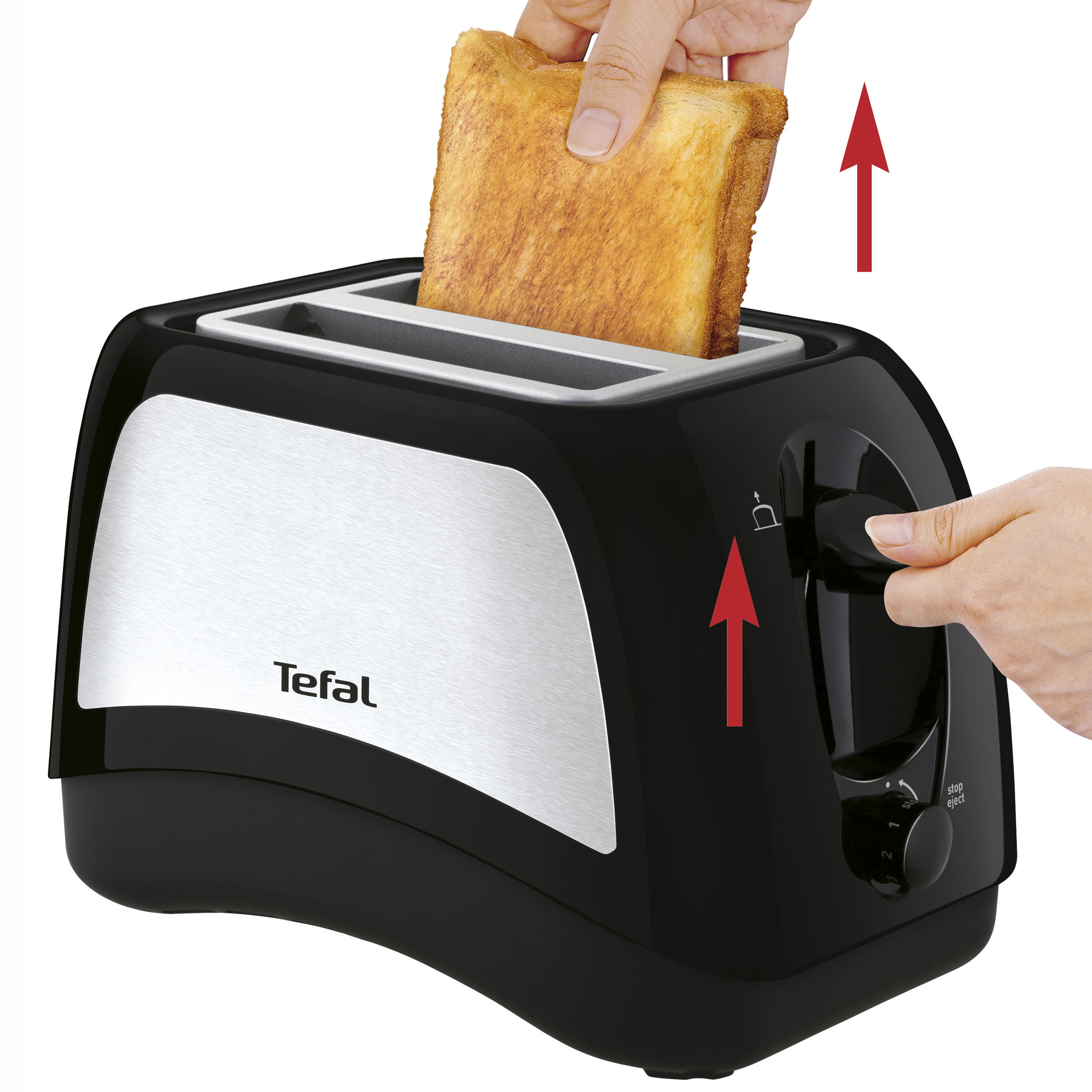 TEFAL TT131D Delfini Plus Toaster Schwarz/Edelstahl (850 Watt, Schlitze: 2)
