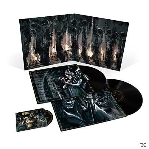 Vinil lemez készlet műalkotásokkal. A műalkotás sötét képeket tartalmaz.
