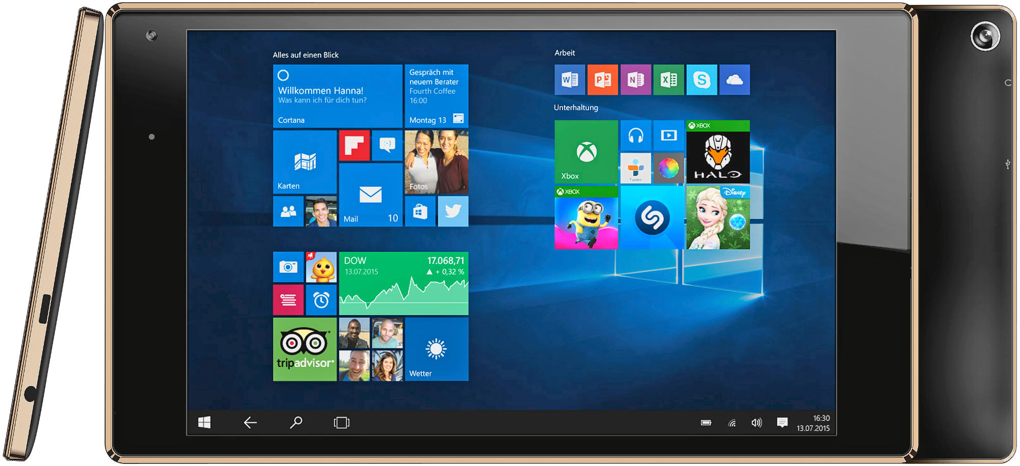 ODYS COSMO WIN 32GB GOLD EDITION, Tablet, 32 GB, 8,9 Zoll, Schwarz/Gold