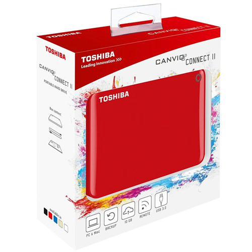 TOSHIBA HDTC830ER3CA Canvio Connect II 2.5'' 3TB Kırmızı USB 3.0