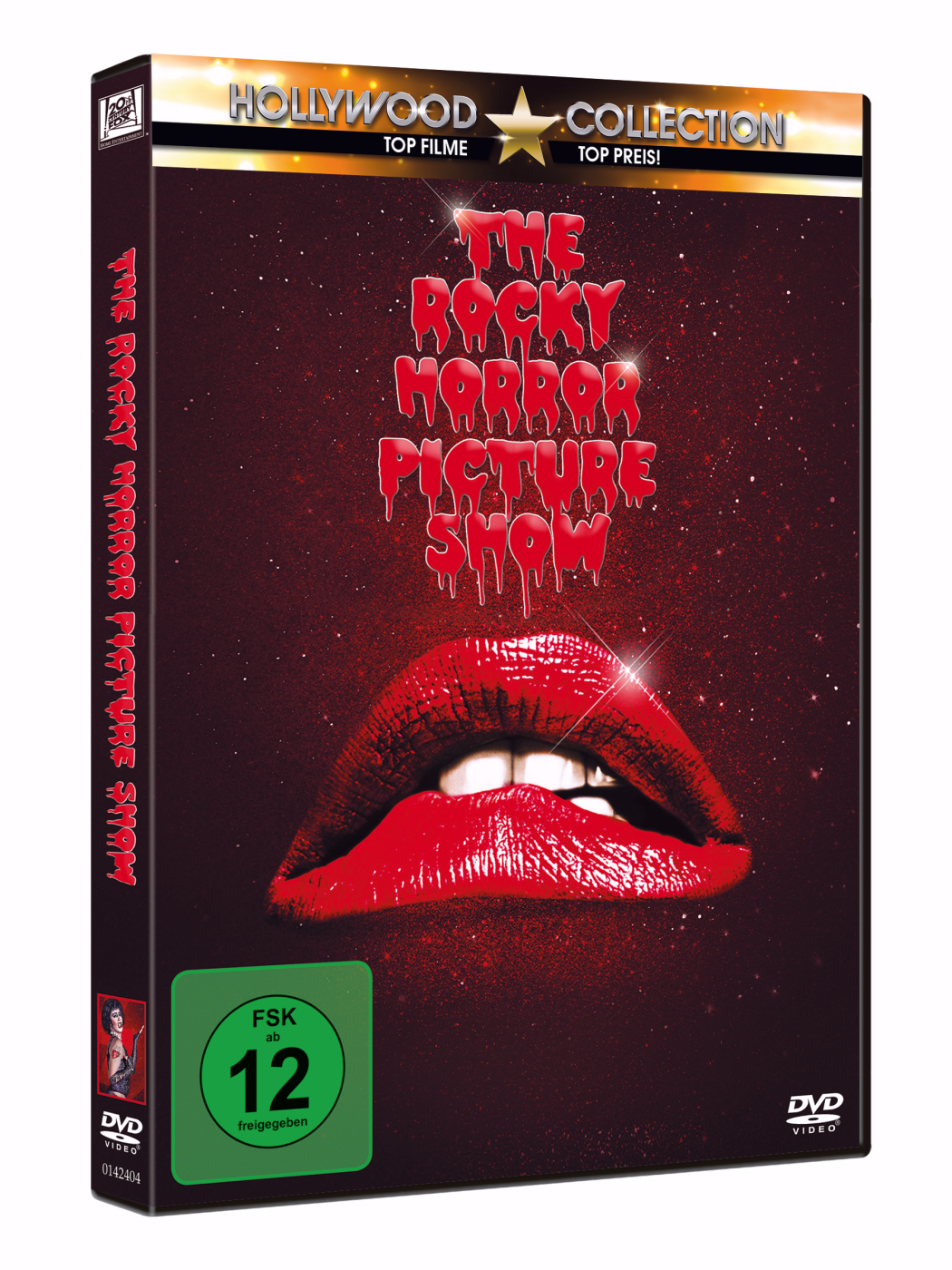 DVD-Cover für 'The Rocky Horror Picture Show' mit roten Lippen und Titeltext.