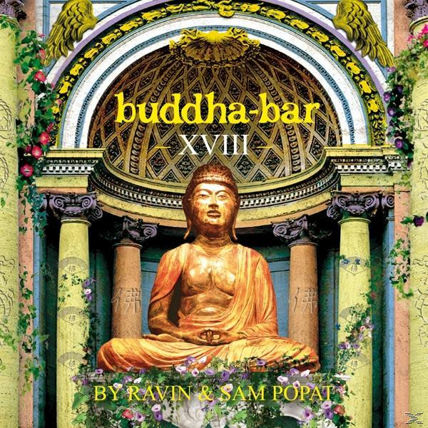 Ein CD-Cover mit einer goldenen Buddha-Statue und dem Text buddha-bar XVIII.