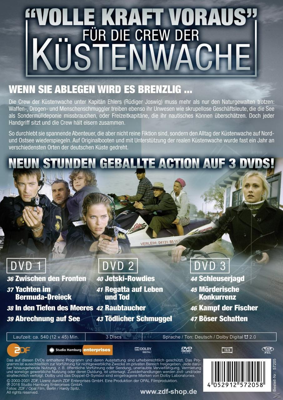 DVD-Hülle mit Schauspielern darauf und Text auf Deutsch. Enthält Text über die deutsche Küstenwache.