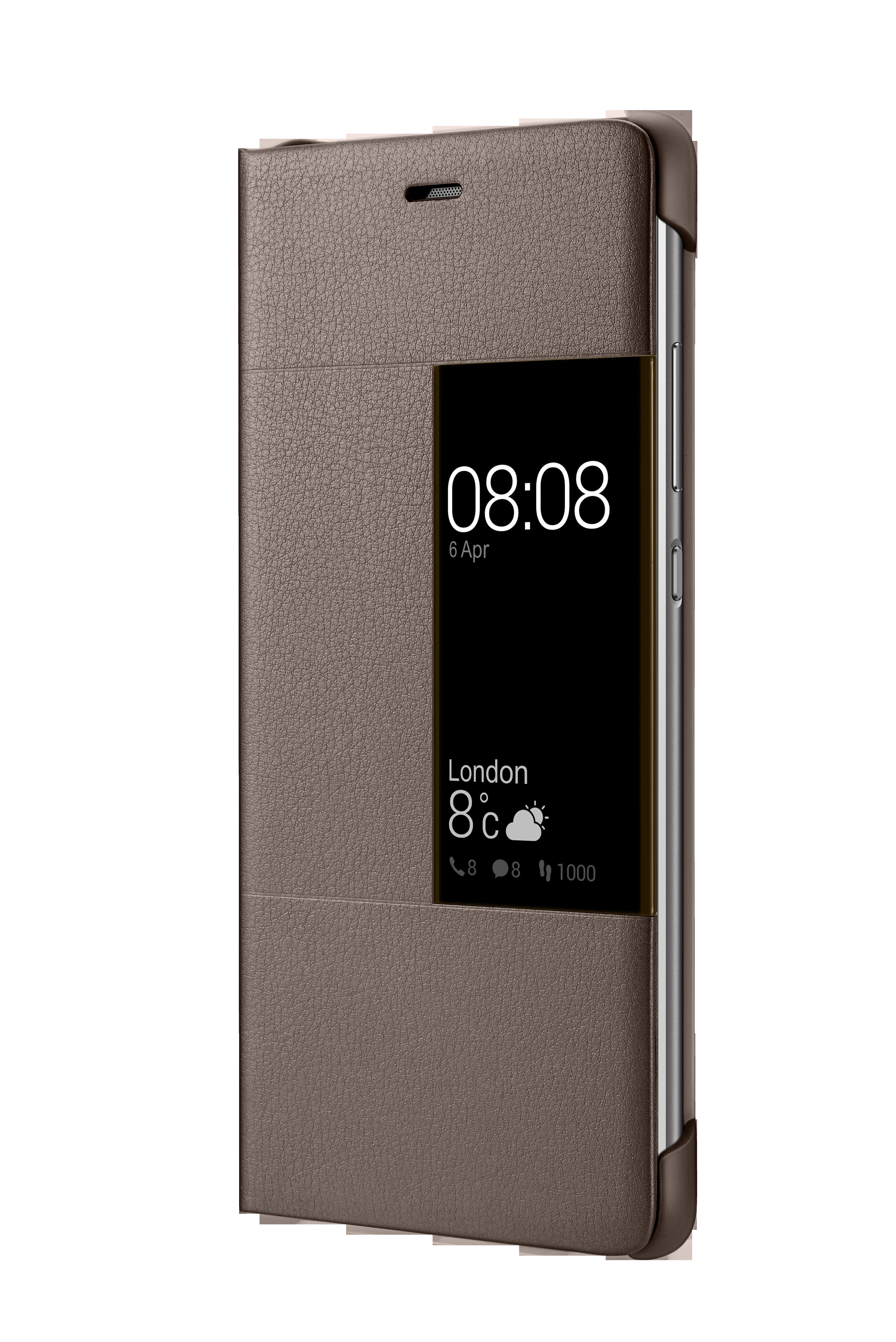 HUAWEI 51991511 View, Bookcover, Huawei, P9, Braun