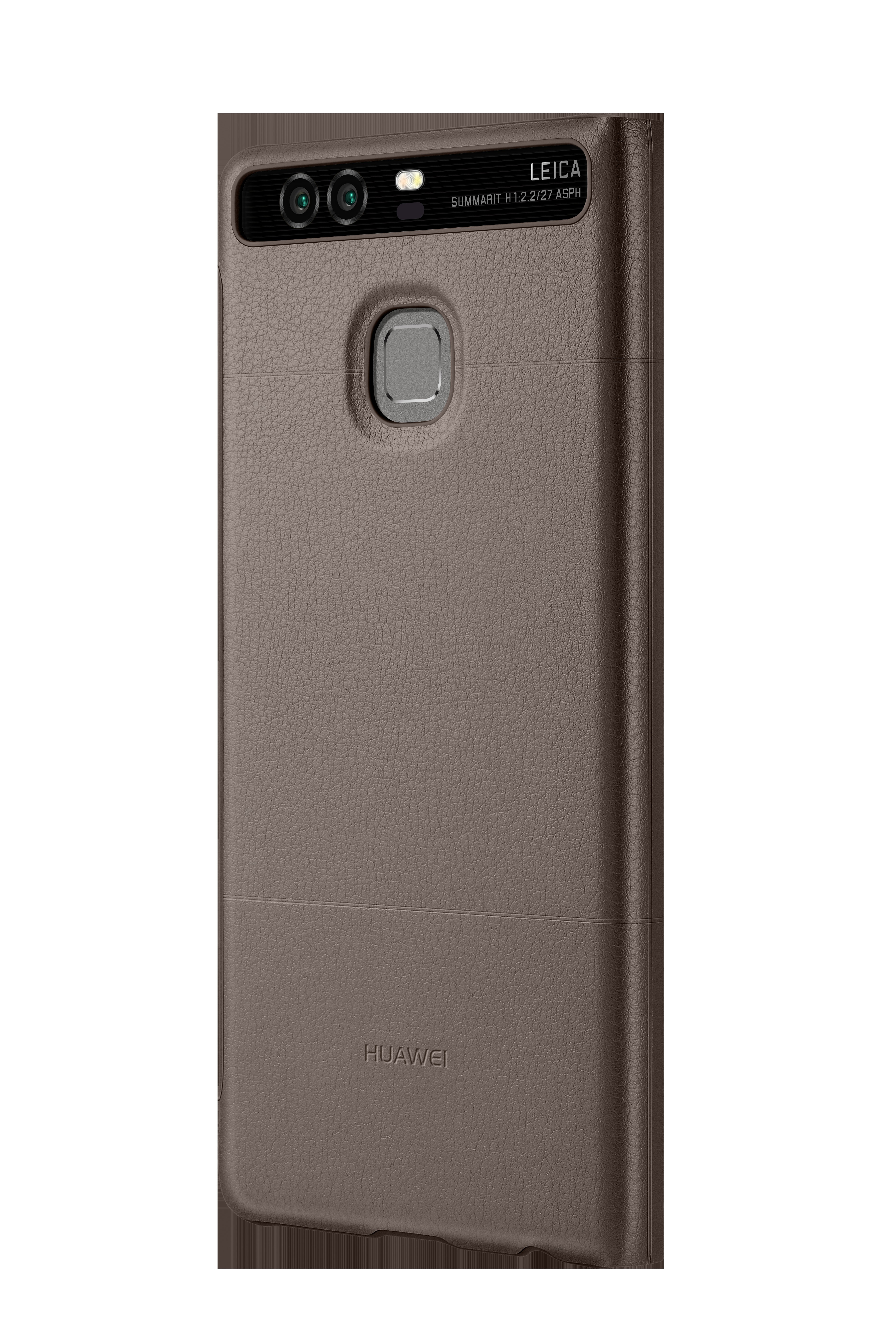 HUAWEI 51991511 View, Bookcover, Huawei, P9, Braun