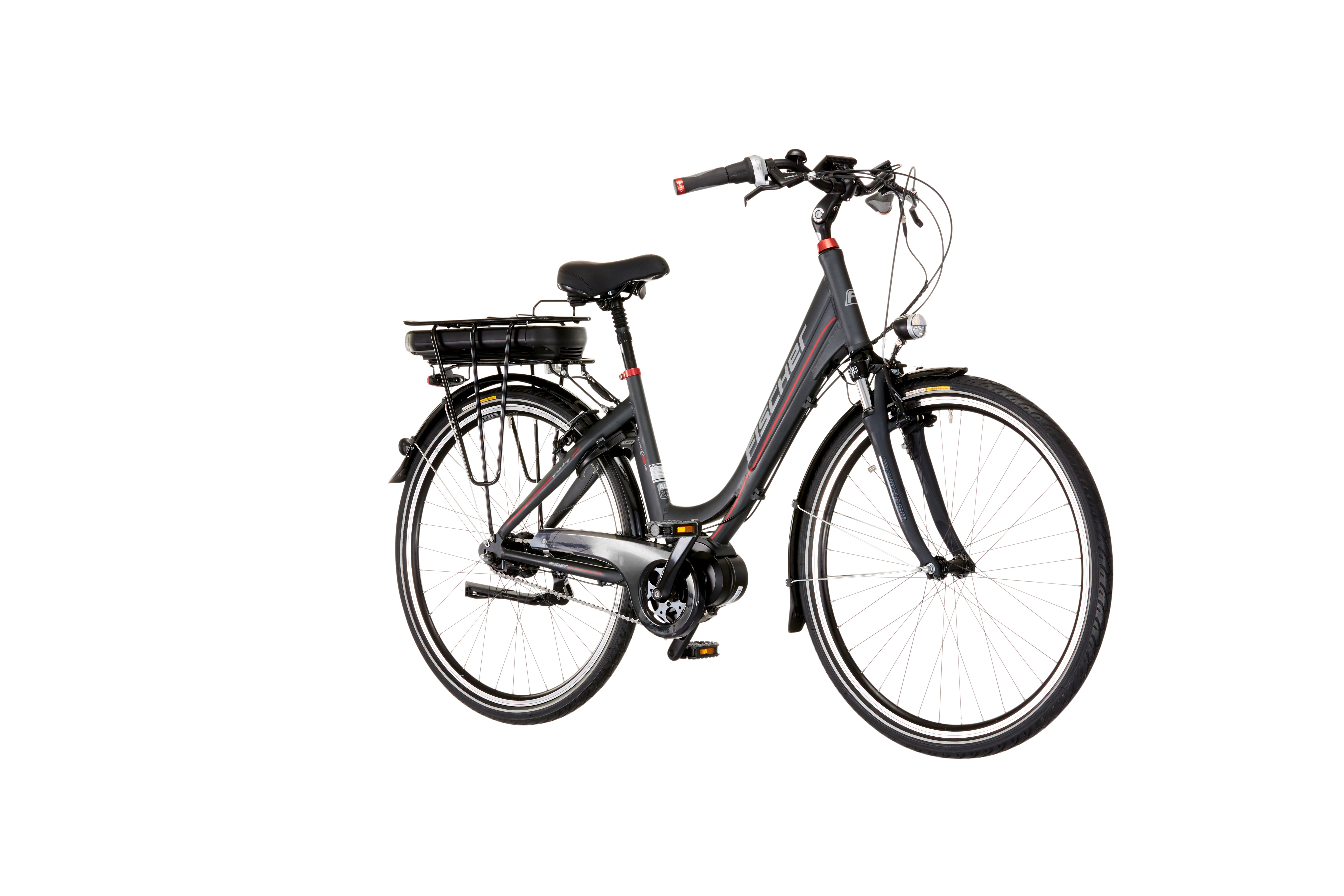 FISCHER ECU 1604  Citybike (Laufradgröße: 28 Zoll, Unisex-Rad, 557 Wh, Anthrazit)